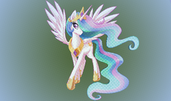 Size: 1440x844 | Tagged: safe, artist:askaniz, artist:metalpandora, princess celestia, pony, g4, crossover, female, minecraft, minecraft pixel art, pixel art, solo