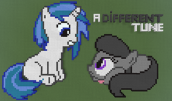 Size: 1337x784 | Tagged: safe, artist:askaniz, artist:swivel-zimber, dj pon-3, octavia melody, vinyl scratch, g4, crossover, duo, female, minecraft, minecraft pixel art, pixel art