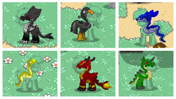 Size: 555x310 | Tagged: safe, oc, bird, dragon, pony, snake, wyvern, pony town, camouflage