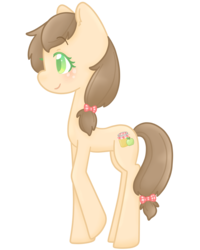 Size: 4000x5000 | Tagged: safe, artist:cupig, oc, oc only, oc:apple jam, earth pony, pony, absurd resolution, bow, colored pupils, female, hair bow, mare, offspring, parent:applejack, parent:caramel, parents:carajack, simple background, solo, tail bow, transparent background
