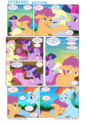 Size: 6611x9344 | Tagged: safe, artist:jeremy3, derpy hooves, fluttershy, pinkie pie, rainbow dash, scootaloo, twilight sparkle, alicorn, earth pony, pegasus, pony, comic:everfree, g4, absurd resolution, comforting, comic, crying, egg, twilight sparkle (alicorn)