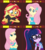 Size: 448x494 | Tagged: safe, artist:sketchmcreations, fluttershy, sci-twi, sunset shimmer, twilight sparkle, human, derpibooru, equestria girls, g4, my little pony equestria girls: better together, cute, duality, juxtaposition, meme, meta, shyabetes, vector