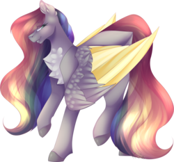 Size: 1873x1748 | Tagged: safe, artist:mauuwde, oc, oc only, oc:colour drop, pegasus, pony, chest fluff, female, mare, simple background, solo, transparent background, two toned wings