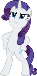 Size: 4779x9667 | Tagged: safe, artist:jhayarr23, rarity, pony, unicorn, fake it 'til you make it, g4, absurd resolution, bipedal, determined, female, full body, hooves on hips, pose, simple background, smiling, smirk, solo, transparent background, vector