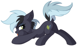 Size: 1542x927 | Tagged: safe, artist:hioshiru, oc, oc only, oc:flitter night, earth pony, pony, bedroom eyes, butt, cheek fluff, dock, ear fluff, earth pony oc, female, looking back, mare, plot, simple background, solo, tongue out, transparent background