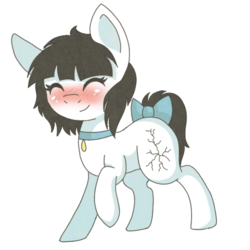 Size: 500x500 | Tagged: safe, artist:adostume, oc, oc only, oc:eve, pony, unicorn, choker, simple background, smiling, solo, traditional art, transparent background
