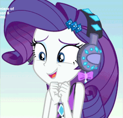 Size: 750x720 | Tagged: safe, screencap, rarity, equestria girls, g4, lost and found, my little pony equestria girls: better together, animated, bikini, bikini top, clothes, cropped, cute, ear piercing, earring, female, geode of shielding, gif, headphones, jewelry, magical geodes, piercing, raribetes, rarity's purple bikini, solo, swimsuit