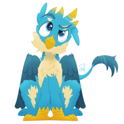 Size: 3314x3314 | Tagged: safe, artist:sol-r, gallus, griffon, g4, high res, male, signature, simple background, sitting, solo, transparent background, vector