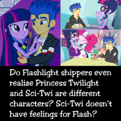 Size: 2048x2048 | Tagged: safe, edit, edited screencap, screencap, bon bon, flash sentry, pinkie pie, sci-twi, sweetie drops, twilight sparkle, equestria girls, equestria girls series, g4, my little pony equestria girls: rainbow rocks, pinkie pie: snack psychic, adventure in the comments, book, discussion in the comments, drama, female, geode of telekinesis, glasses, happy, high res, just friends, laughing, magical geodes, male, math, ponytail, server pinkie pie, ship:flashlight, ship:sci-flash, shipping, sockpuppeting in the comments, straight, sweet snacks cafe, table