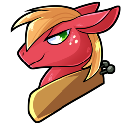 Size: 3600x3600 | Tagged: safe, artist:polyhexian, big macintosh, earth pony, pony, g4, bust, harness, high res, looking at you, male, simple background, smiling, solo, stallion, tack, transparent background