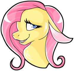 Size: 3350x3214 | Tagged: safe, artist:polyhexian, fluttershy, pony, g4, bust, female, floppy ears, high res, looking at you, mare, open mouth, simple background, solo, transparent background