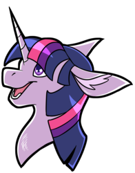 Size: 2821x3593 | Tagged: safe, artist:polyhexian, twilight sparkle, pony, g4, bust, ear fluff, female, high res, looking up, mare, open mouth, simple background, solo, transparent background