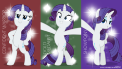 Size: 5994x3389 | Tagged: safe, artist:jhayarr23, rarity, pony, unicorn, fake it 'til you make it, g4, belly, bipedal, female, mare, pose, simple background, solo, standing, vector, wallpaper