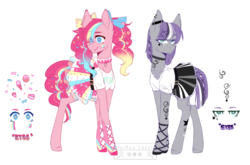 Size: 1024x675 | Tagged: safe, artist:huirou, maud pie, pinkie pie, earth pony, pony, g4, alternate universe, bow, clothes, female, hair bow, pie sisters, siblings, simple background, sisters, starry eyes, transparent background, wingding eyes