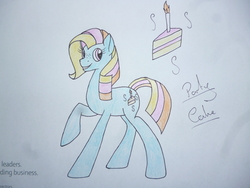 Size: 4320x3240 | Tagged: safe, artist:thr3eguess3s, oc, oc only, oc:party cake, earth pony, pony, female, mare, offspring, parent:carrot cake, parent:cup cake, parents:carrot cup, solo, traditional art
