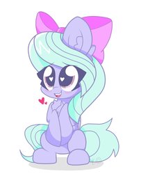 Size: 3065x3767 | Tagged: safe, artist:kittyrosie, flitter, pegasus, pony, g4, blush sticker, blushing, bow, cute, female, flitterbetes, heart eyes, high res, looking at you, mare, simple background, solo, white background, wingding eyes