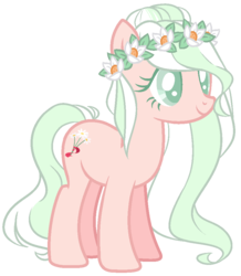 Size: 822x942 | Tagged: safe, artist:jadeyhooves, oc, oc only, oc:margie bouquet, earth pony, pony, base used, female, floral head wreath, flower, mare, simple background, solo, transparent background
