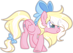 Size: 1024x746 | Tagged: safe, artist:madiess, oc, oc only, oc:bay breeze, pegasus, pony, base used, bow, cute, female, hair bow, mare, simple background, smiling, tail bow, transparent background