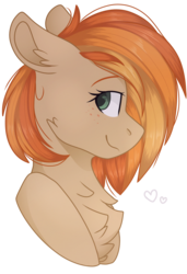 Size: 2048x3000 | Tagged: safe, artist:cinnamontee, oc, oc only, oc:parlay, earth pony, pony, bust, chest fluff, commission, female, freckles, high res, looking at you, simple background, smiling, solo, transparent background