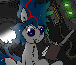 Size: 652x553 | Tagged: safe, anonymous artist, oc, oc only, oc:nasapone, earth pony, pony, solo, zero gravity