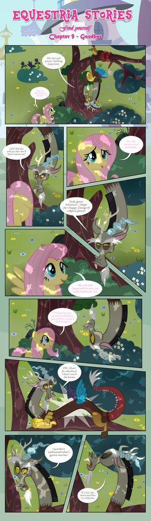 #1706828 - safe, artist:estories, discord, fluttershy, draconequus ...