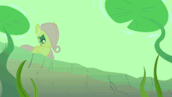Size: 400x225 | Tagged: safe, screencap, fluttershy, frog, pegasus, pony, g4, the cutie mark chronicles, animal, animated, blowing bubbles, bubble, cute, female, filly, filly fluttershy, foal, gif, gurgling, lilypad, pond, shyabetes, underwater, watershy, younger