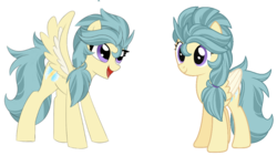 Size: 986x555 | Tagged: safe, artist:missbramblemele, oc, oc only, oc:nimbus strike, pegasus, pony, female, mare, offspring, parent:fire streak, parent:misty fly, parents:mistystreak, simple background, solo, transparent background