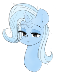 Size: 940x1238 | Tagged: safe, artist:lyrabop, trixie, pony, unicorn, g4, female, mare, messy mane, open mouth, simple background, solo, white background