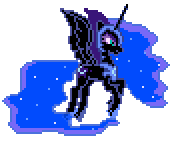 Size: 176x150 | Tagged: safe, artist:botchan-mlp, nightmare moon, alicorn, pony, g4, animated, concave belly, cute, desktop ponies, ethereal mane, female, flying, gif, mare, moonabetes, pixel art, simple background, slender, solo, sprite, starry mane, thin, transparent background