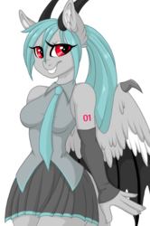 Size: 532x800 | Tagged: safe, artist:melodytheartpony, oc, oc:melody silver, dracony, hybrid, anthro, clothes, commission, cosplay, costume, female, simple background, solo, transparent background, vocaloid