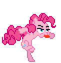 Size: 122x126 | Tagged: safe, artist:deathpwny, pinkie pie, earth pony, pony, g4, animated, bipedal, dancing, desktop ponies, evil enchantress, female, gif, pixel art, simple background, solo, sprite, transparent background
