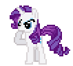Size: 106x96 | Tagged: safe, artist:starsteppony, rarity, pony, unicorn, g4, animated, desktop ponies, female, gif, horn, mare, pixel art, raised eyebrow, rarity is a marshmallow, simple background, solo, sprite, transparent background