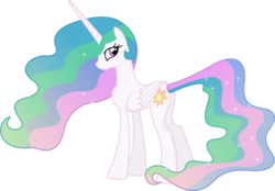 Size: 6910x4810 | Tagged: safe, artist:90sigma, edit, edited screencap, editor:slayerbvc, screencap, vector edit, princess celestia, alicorn, pony, g4, absurd resolution, accessory-less edit, bare hooves, butt, female, looking back, mare, missing accessory, not a vector, plot, simple background, solo, transparent background, vector