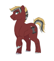 Size: 700x800 | Tagged: safe, artist:leashyloo, oc, oc only, oc:apple core, earth pony, pony, male, offspring, parent:big macintosh, parent:marble pie, parents:marblemac, simple background, solo, stallion, transparent background, unshorn fetlocks