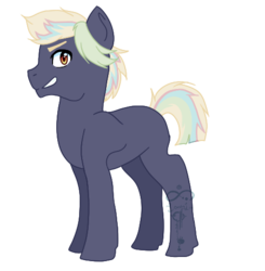 Size: 489x500 | Tagged: safe, artist:leashyloo, oc, oc only, oc:rock candy, earth pony, pony, blank flank, male, offspring, parent:big macintosh, parent:marble pie, parents:marblemac, simple background, solo, stallion, transparent background