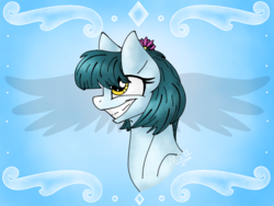 Size: 2048x1536 | Tagged: safe, artist:melonseed11, oc, oc only, oc:meadow lark, earth pony, pony, bust, female, mare, portrait, smiling, solo