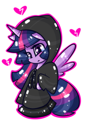 Size: 1674x2421 | Tagged: safe, artist:ashee, twilight sparkle, alicorn, pony, g4, clothes, crying, cute, female, heart, hoodie, simple background, skirt, solo, transparent background, twilight sparkle (alicorn)