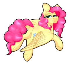 Size: 2509x2255 | Tagged: safe, artist:black-magic101, fluttershy, pinkie pie, pegasus, pony, g4, female, fusion, high res, ship:flutterpie, simple background, solo, transparent background