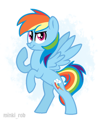 Size: 803x960 | Tagged: safe, artist:minki-rob, rainbow dash, pony, g4, female, rearing, solo