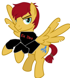 Size: 929x1024 | Tagged: safe, artist:cloudy glow, artist:ziomal1987, edit, flash magnus, pegasus, pony, g4, ex deo, male, simple background, solo, stallion, transparent background, vector