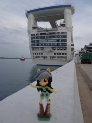 Size: 3456x4608 | Tagged: safe, daring do, equestria girls, g4, cruise ship, day, doll, equestria girls minis, female, irl, photo, singapore, toy