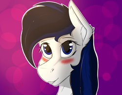 Size: 1800x1400 | Tagged: safe, artist:trast113, oc, oc only, pony, art, bust, female, mare, portrait, shy, solo
