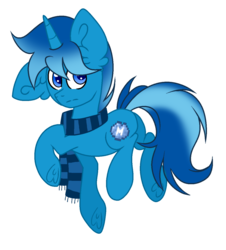 Size: 1024x1132 | Tagged: safe, artist:mintoria, oc, oc only, oc:blue dye, pony, unicorn, clothes, male, scarf, simple background, solo, stallion, transparent background