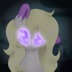 Size: 3000x3000 | Tagged: safe, artist:itssopanda, oc, oc only, oc:feather paint, oc:panda, pony, bust, female, glowing eyes, high res, mare, portrait, solo