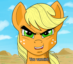 Size: 1500x1300 | Tagged: safe, artist:blastjango, applejack, earth pony, pony, g4, dragon ball, dragon ball z, female, mare, ponified meme, reaction image, solo, son gohan