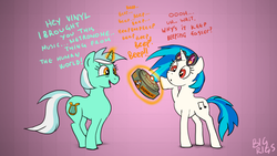 Size: 1366x768 | Tagged: safe, artist:bigrigs, derpibooru exclusive, dj pon-3, lyra heartstrings, vinyl scratch, pony, unicorn, g4, bomb, comic, cutie mark, female, glowing horn, hooves, horn, landmine, levitation, magic, mare, mine, open mouth, red eyes, smiling, sunglasses, telekinesis, this will end in death, weapon