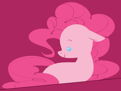 Size: 1914x1442 | Tagged: safe, artist:hattsy, pinkie pie, earth pony, pony, g4, beady eyes, cute, diapinkes, female, floppy ears, lineless, mare, pink background, profile, simple background, solo