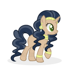 Size: 800x774 | Tagged: safe, artist:yourrdazzle, oc, oc only, pony, unicorn, base used, blank flank, bracelet, choker, colored pupils, crack ship offspring, ear piercing, earring, female, jewelry, mare, offspring, parent:doctor caballeron, parent:saffron masala, piercing, simple background, solo, transparent background