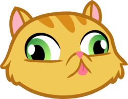 Size: 1147x890 | Tagged: safe, derp cat, cat, g4, grannies gone wild, :p, bust, goldie delicious' cats, portrait, silly, simple background, solo, tongue out, transparent background