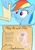 Size: 1140x1616 | Tagged: safe, fleur-de-lis, rainbow dash, g4, drugs, exploitable meme, meme, meth, rainbow dash reading a scroll, wing hands